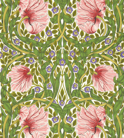 Pimpernel Wallpaper - Sap Green/Strawberry
