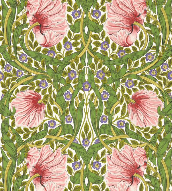 Sample - Pimpernel Wallpaper - Sap Green/Strawberry