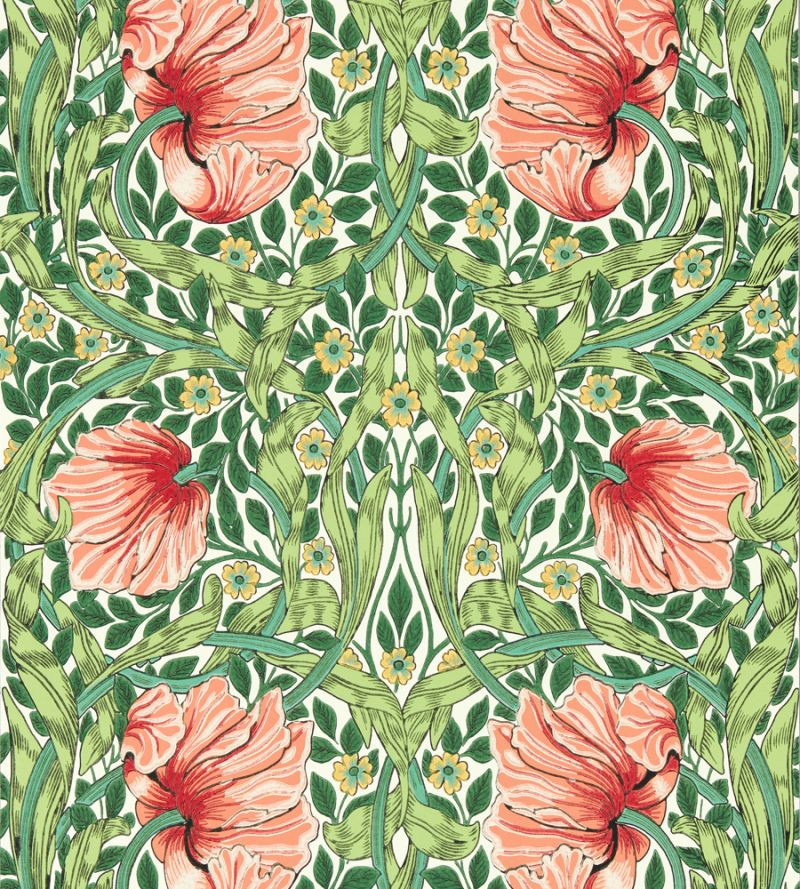 Sample - Pimpernel Wallpaper - Shamrock/Watermelon