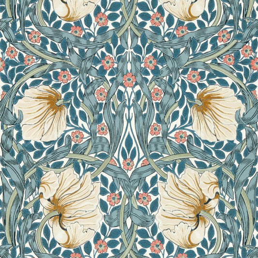 Pimpernel Wallpaper - Woad/Coral
