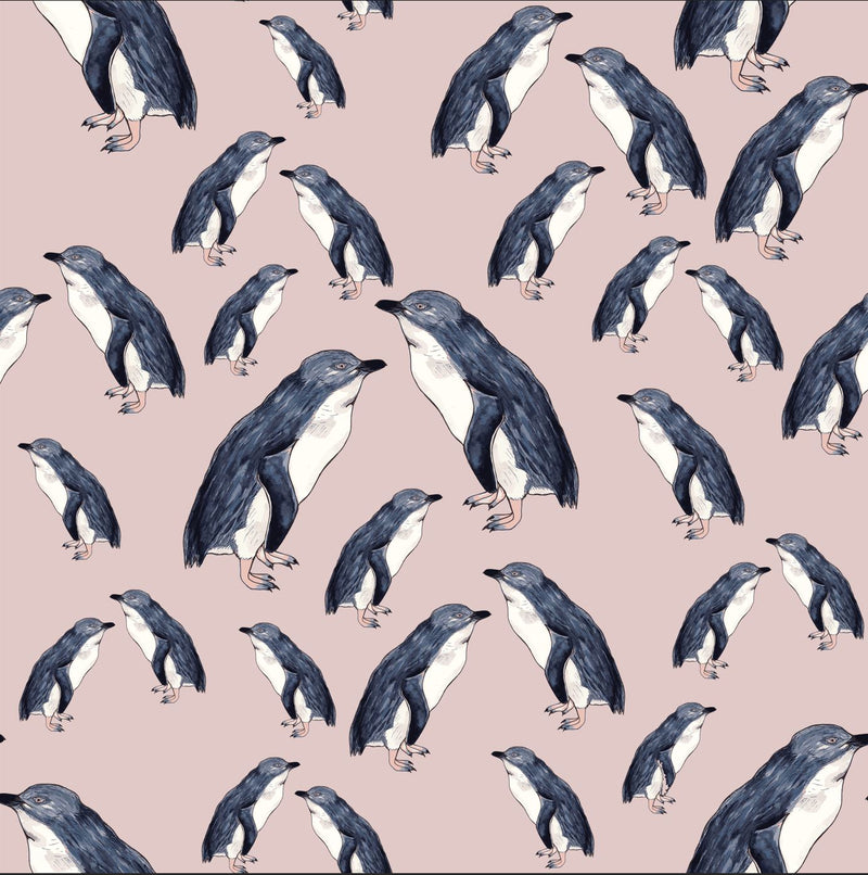 Penguin NZ Wallpaper - Custom Print Wallpaper - Blue