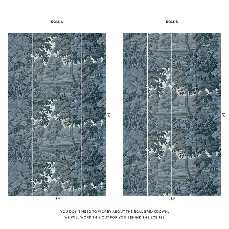 Plantasia Hybrid Mural Wallpaper - House of Hackney - Indigo