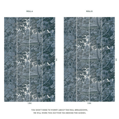 Plantasia Hybrid Mural Wallpaper - House of Hackney - Indigo