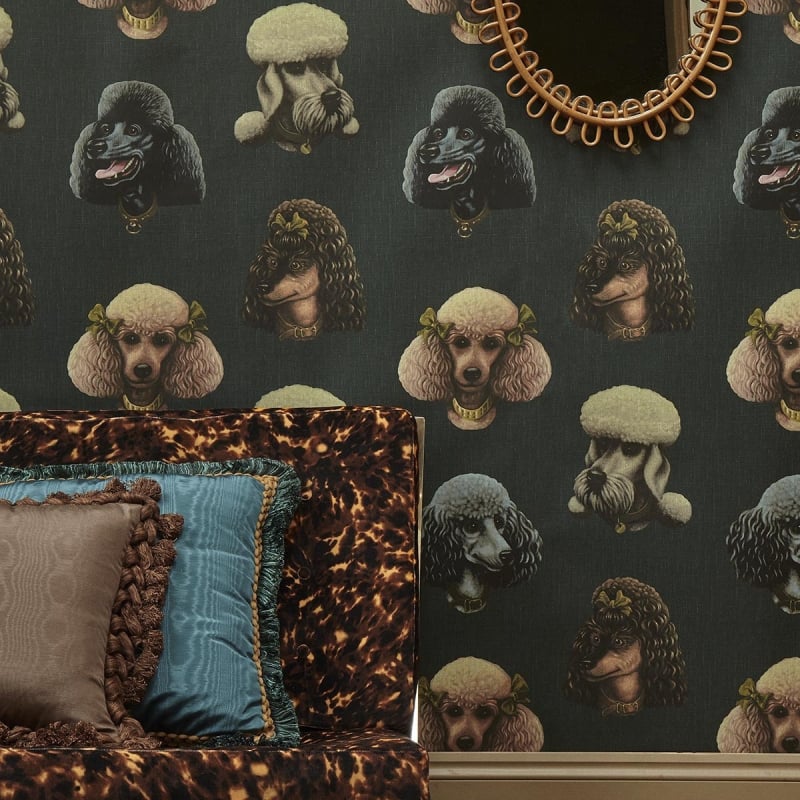 Poodle Parlour Wallpaper - Midnight