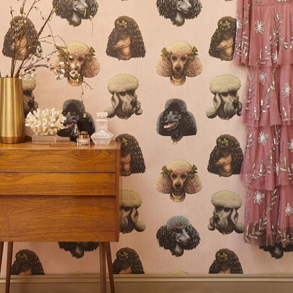 Poodle Parlour Wallpaper - Pink Paws