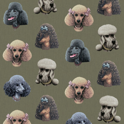 Poodle Parlour Wallpaper - Moss