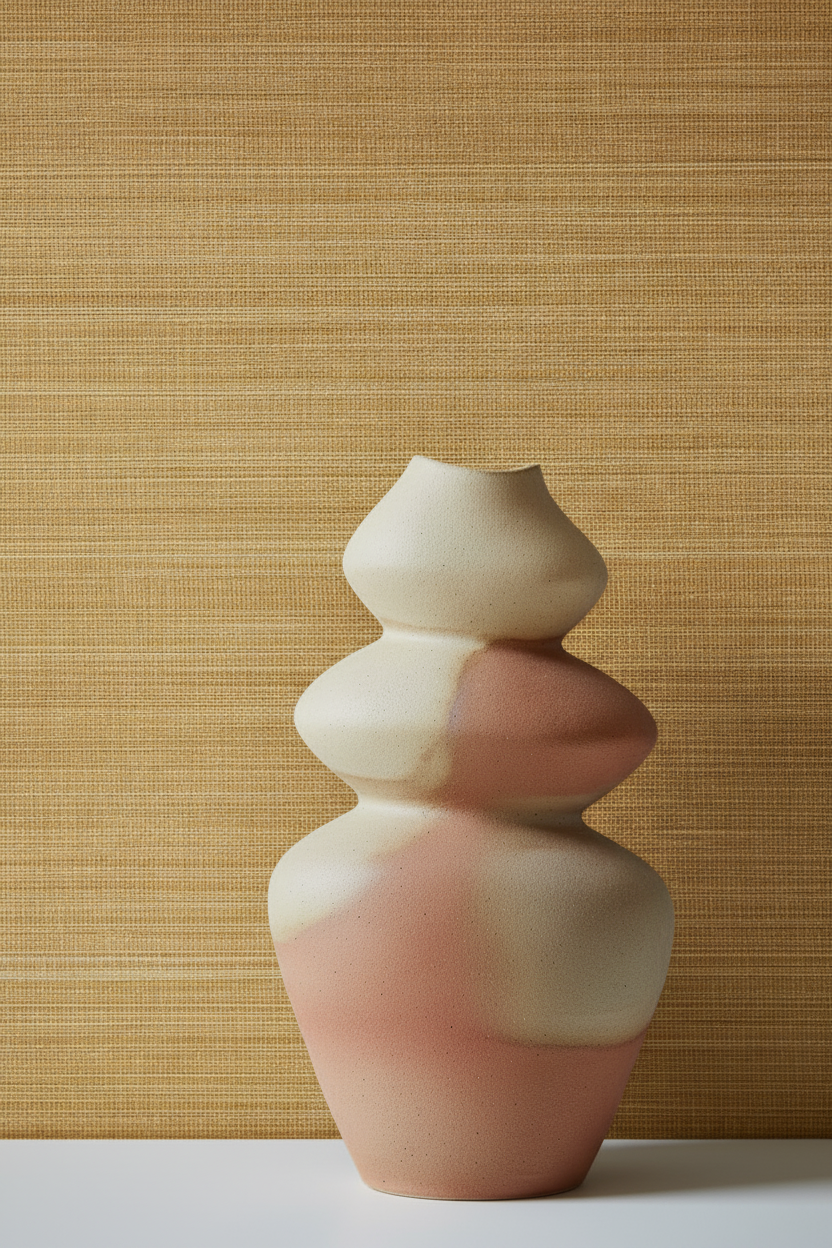Abaca Natural Fibre Wallpaper - Soybean