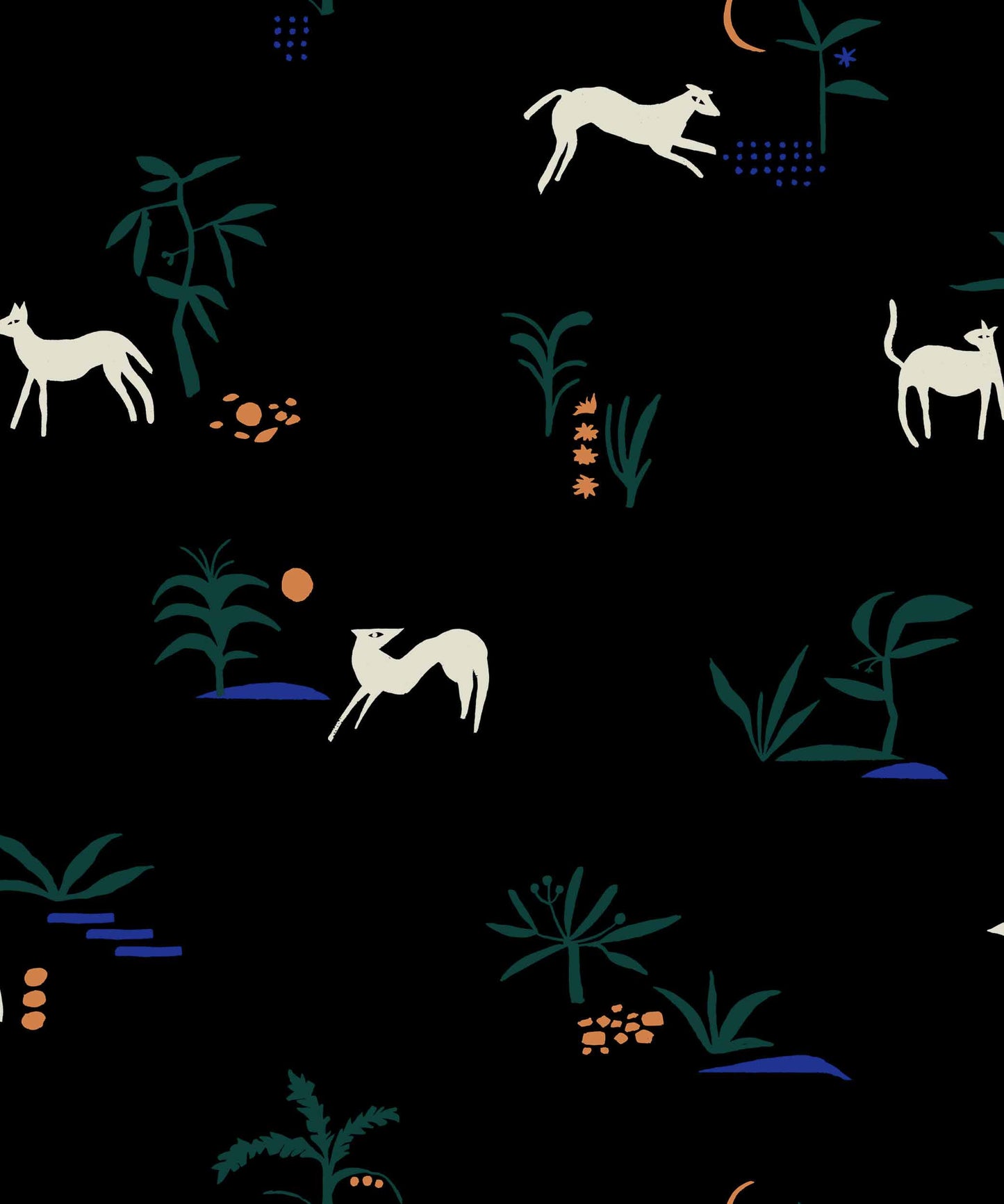 Prehistoric Animal Wallpaper - Black