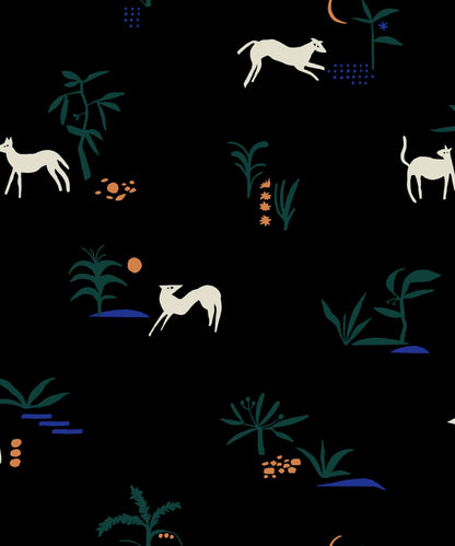 Prehistoric Animal Wallpaper - Black