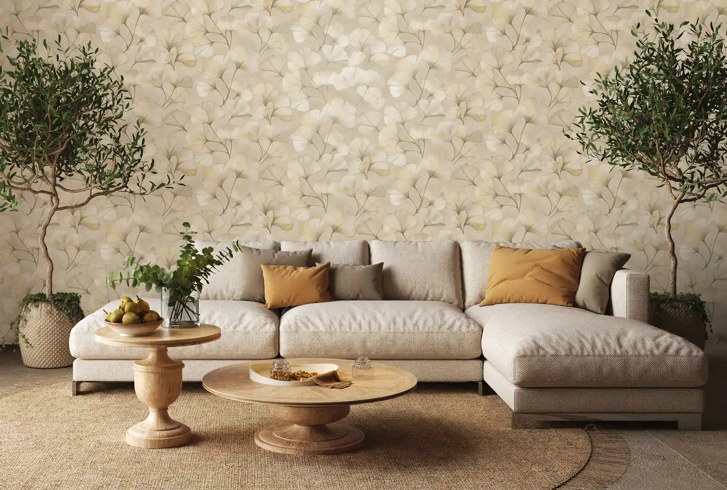 Elara Ginkgo Wallpaper – Fawn Shimmer