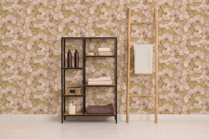 Elara Ginkgo Wallpaper – Blush & Ochre