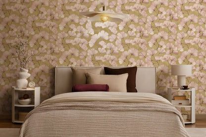 Elara Ginkgo Wallpaper – Blush & Ochre