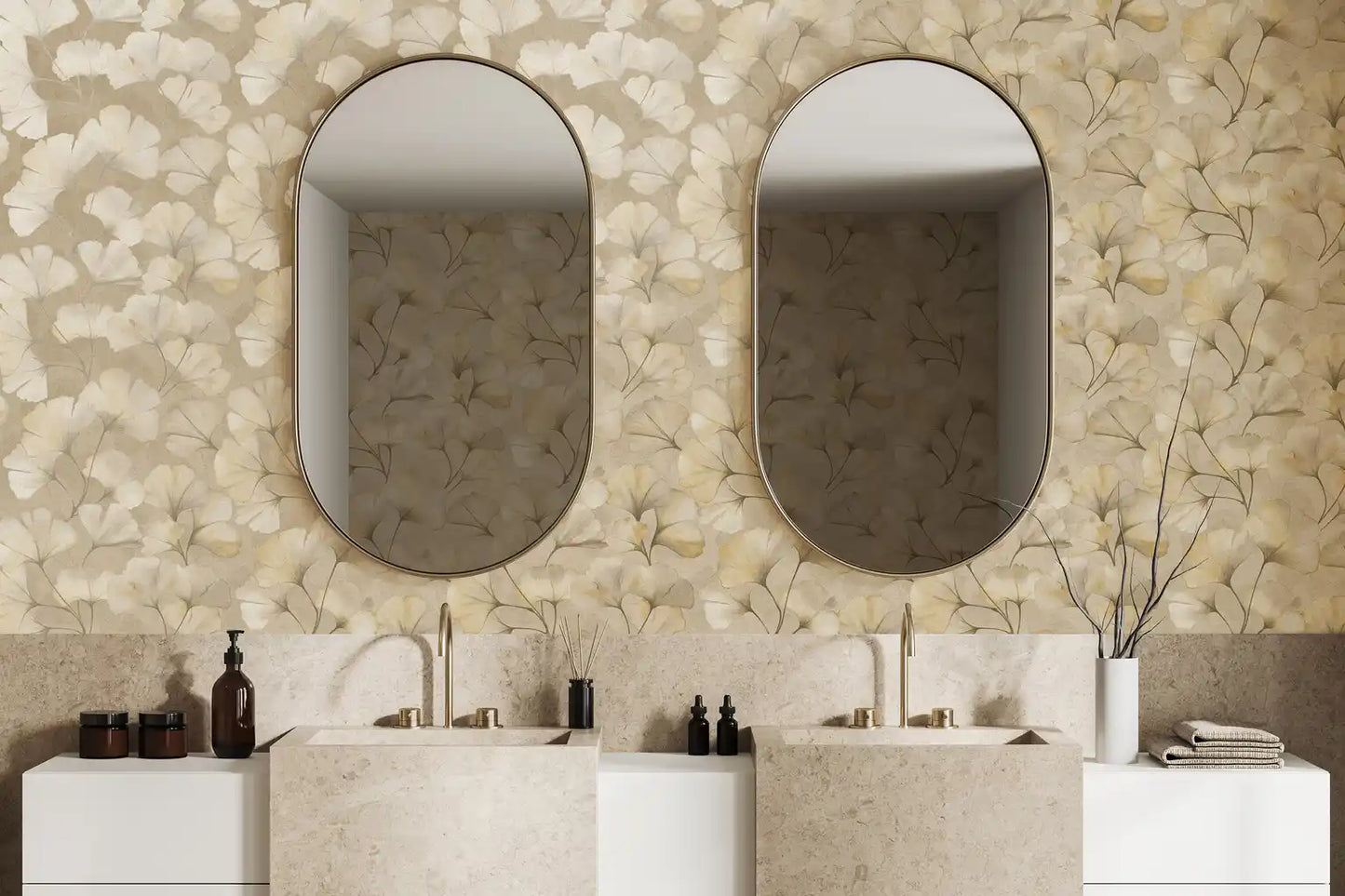 Elara Ginkgo Wallpaper – Fawn Shimmer