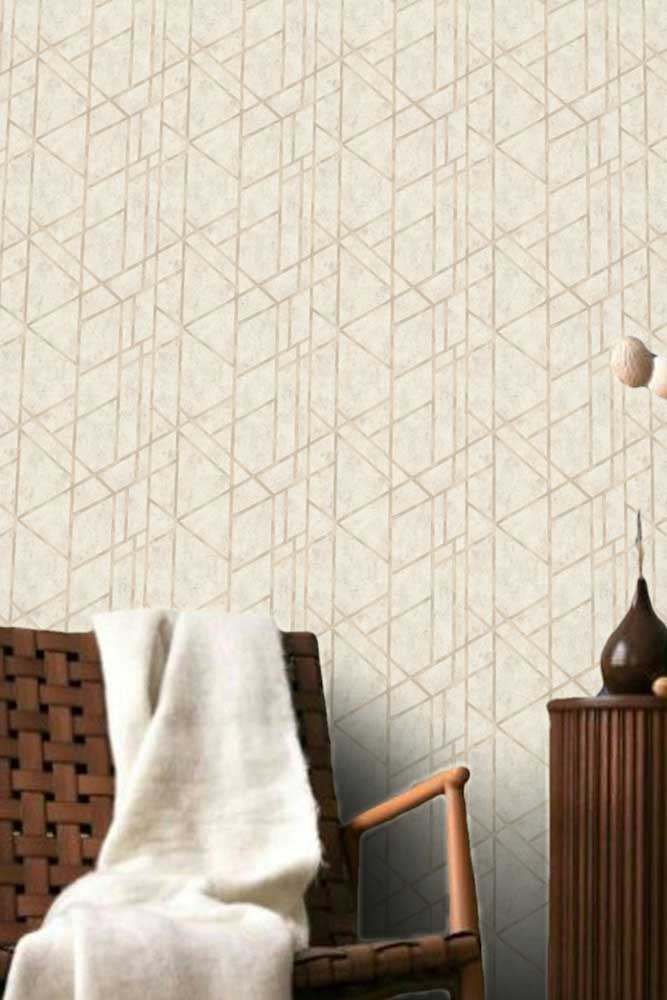 Geo Concrete Wallpaper - Cream Metallic
