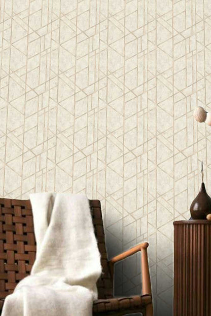 Geo Concrete Wallpaper - Cream Metallic