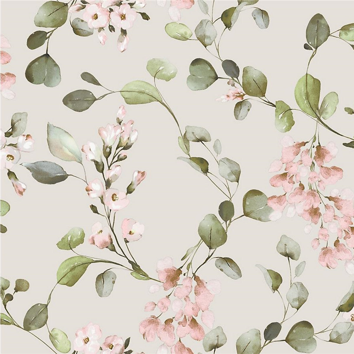 Rosalie Wallpaper - Cream Pink