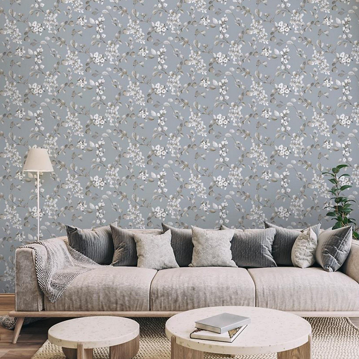 Rosalie Wallpaper - Powder Blue