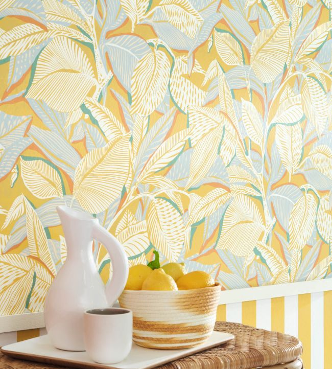 Riviera Lagoon Wallpaper - Citron