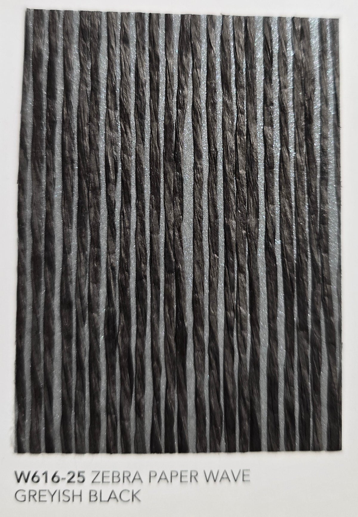 Zebra Thin Paper Art Wallpaper - Greyish Black (Thin Stripes) - SAMPLE