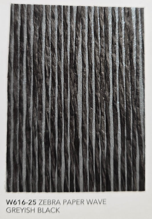 Zebra Thin Paper Art Wallpaper - Greyish Black (Thin Stripes)