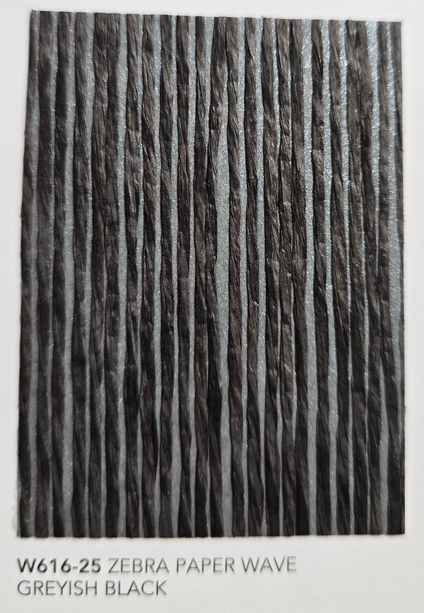 Zebra Thin Paper Art Wallpaper - Greyish Black (Thin Stripes) - SAMPLE