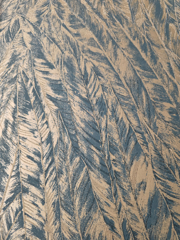 Sample – Bulu Luxury Bead Wallpaper – Teal Gold