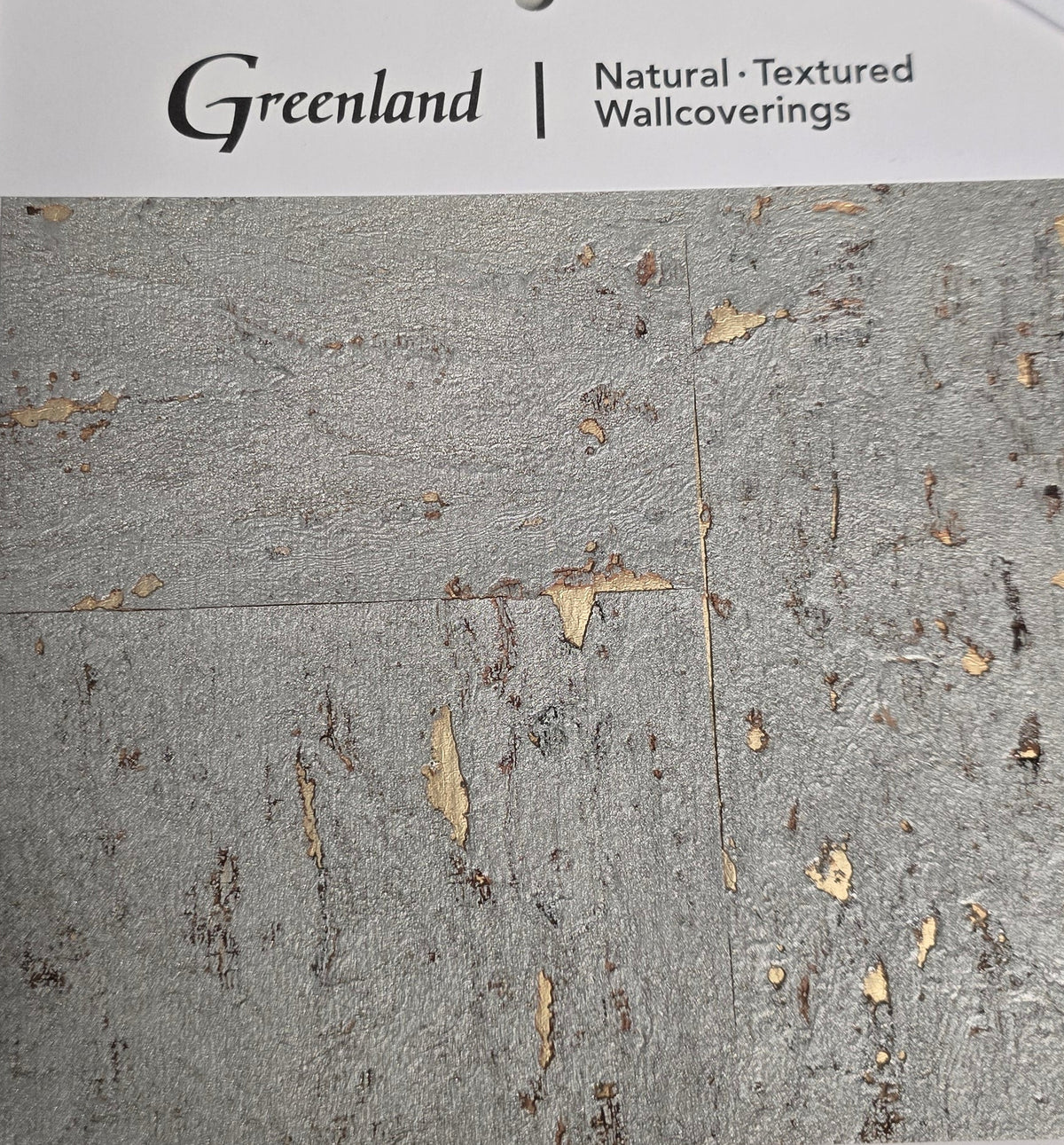 Lasmin Cork Metallic Wallpaper - Shimmer Grey on Gold