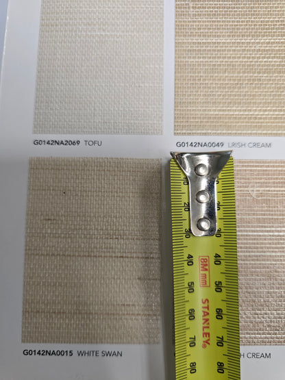 Abaca Natural Fibre WIDE Wallpaper - White Swan