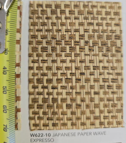 Japanese Paper Weave Wide Wallpaper - Expresso