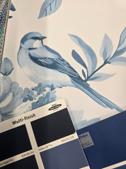 The Bird Garden - Wallpaper - Blue