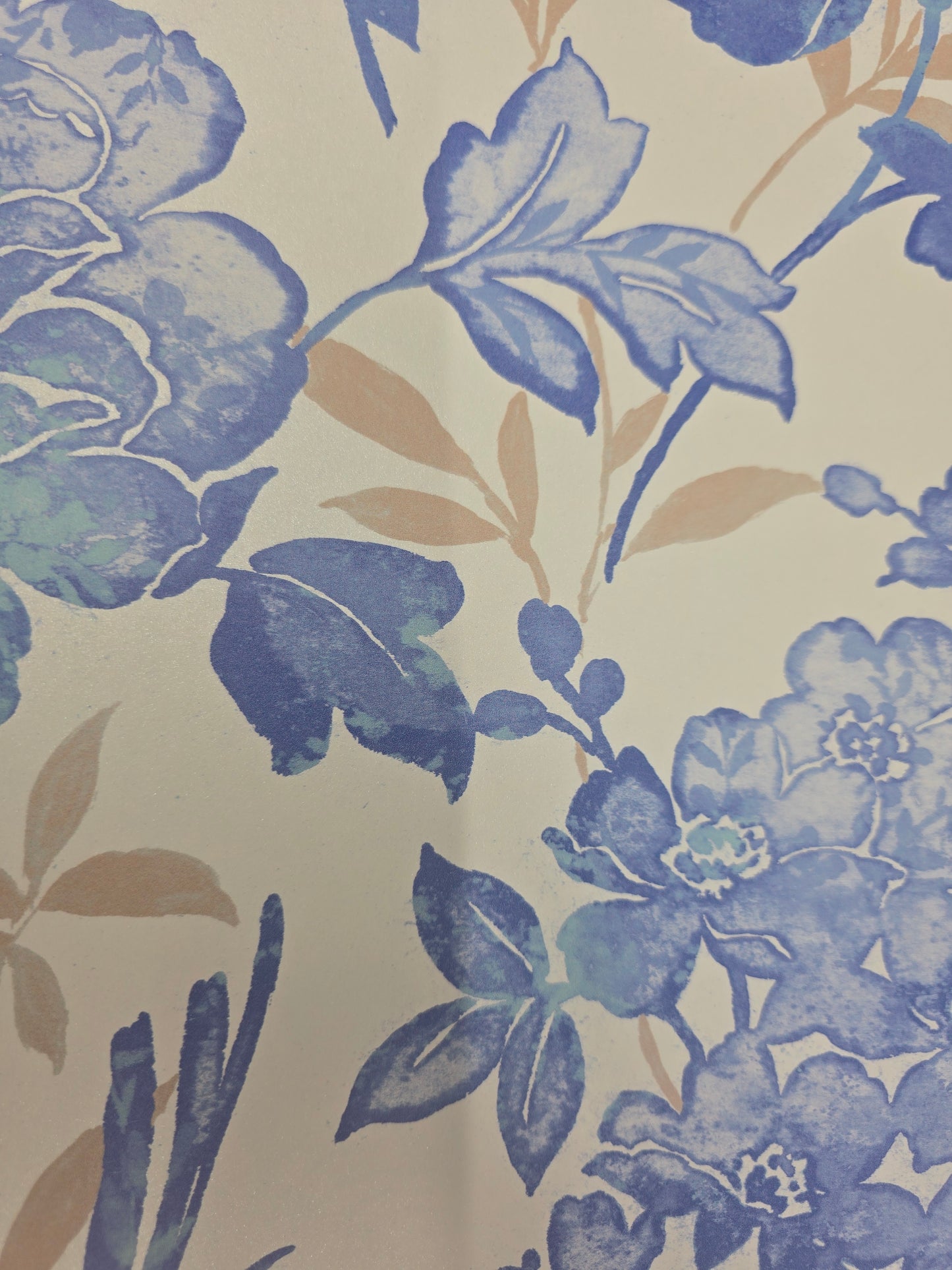 Big Blue Blooms Wallpaper - Blue