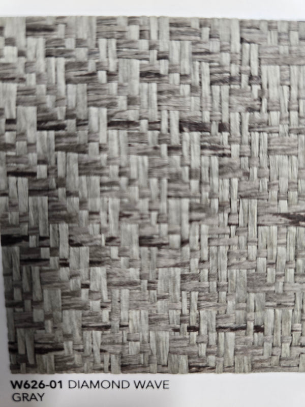 Sample - Diamond Weave Wide Wallpaper - Gray