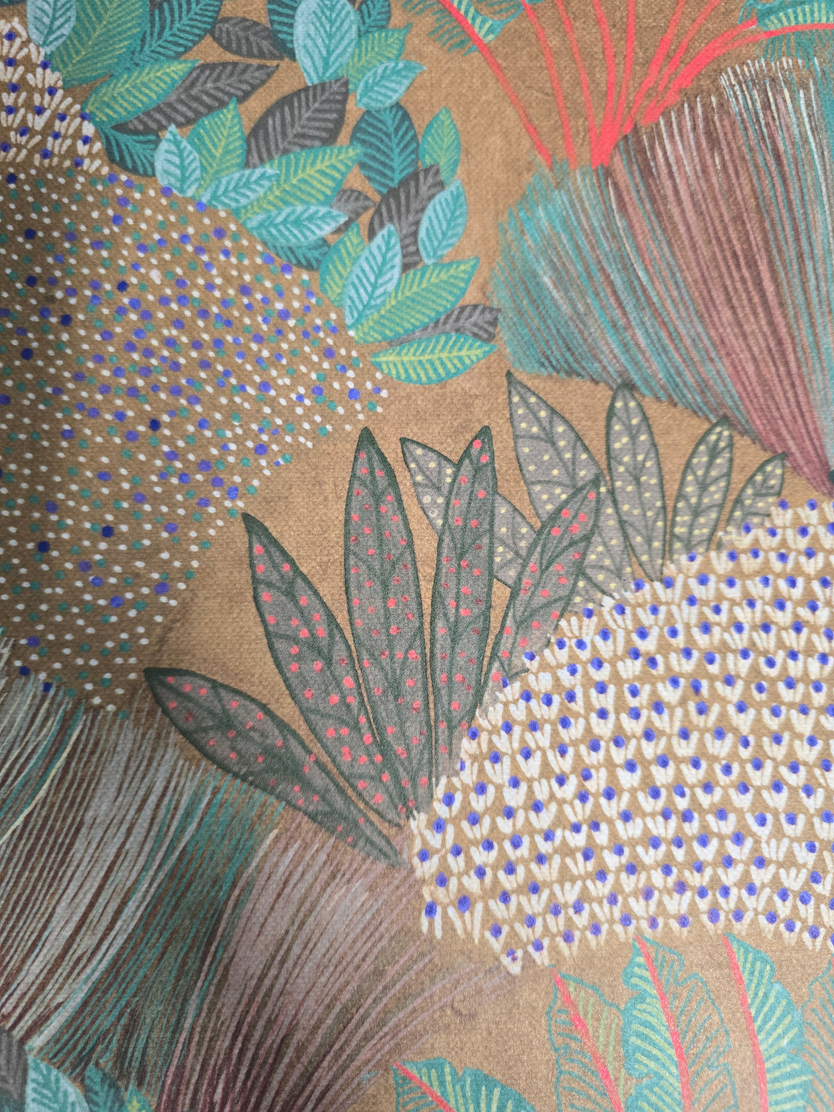 Fanned Trees Wallpaper - Ochre