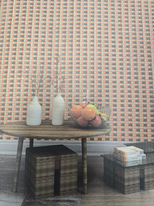 Woven Rattan - Grasscloth Wallpaper - Mandarin