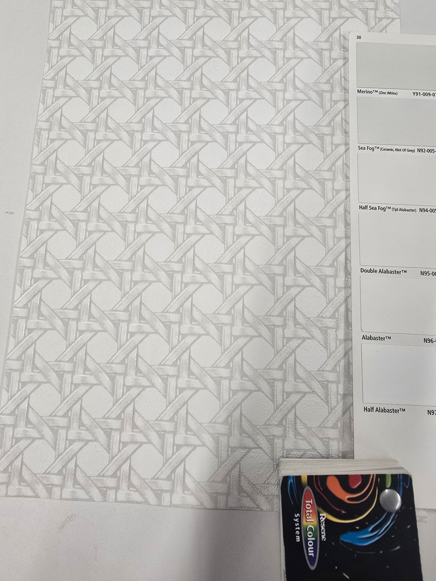 Cuba Paja Vinyl Wallpaper - Blanc White - Last 6 Rolls