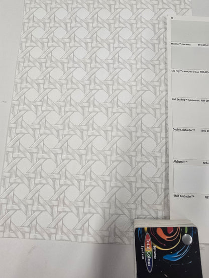 Cuba Paja Vinyl Wallpaper - Blanc White - Last 6 Rolls