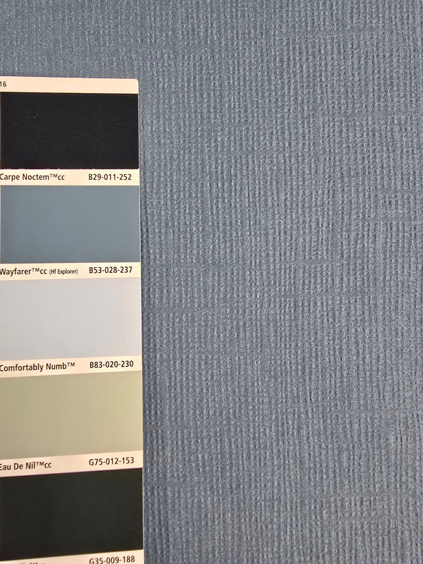 Sample - Anaglypta Pre Painted Textured Wallpaper -Steel Blue