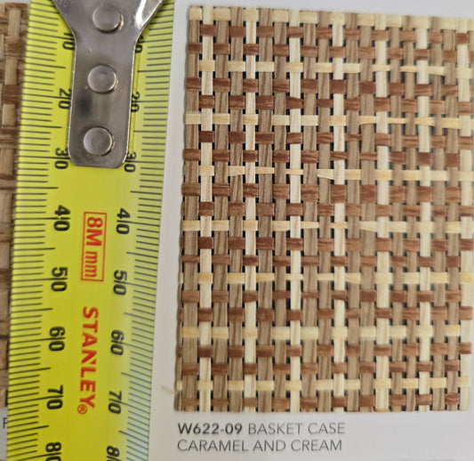Japanese Paper Weave Wide Wallpaper - Caramel and Cream