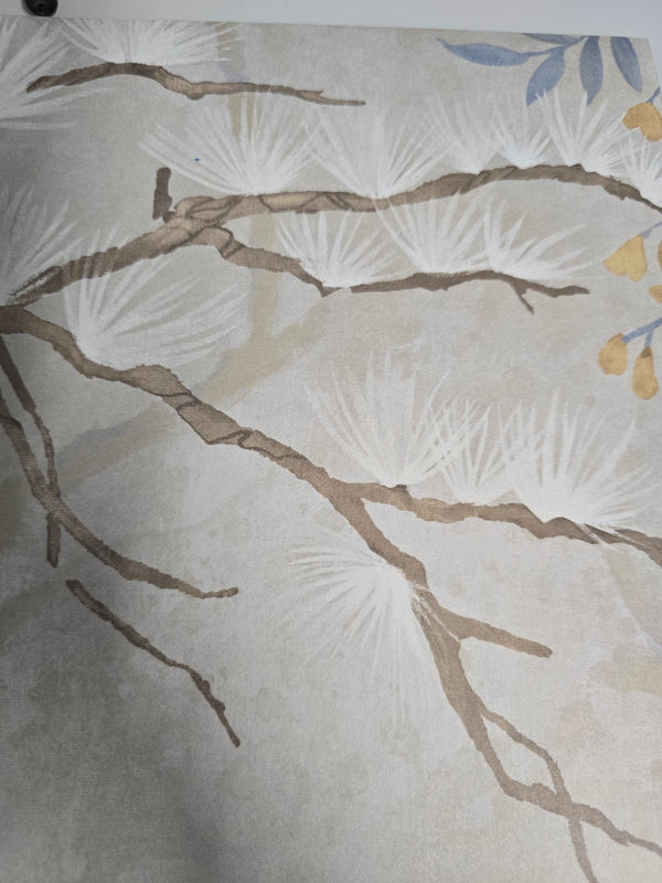 Sample – Pine Shadow Wisteria Wallpaper – Beige