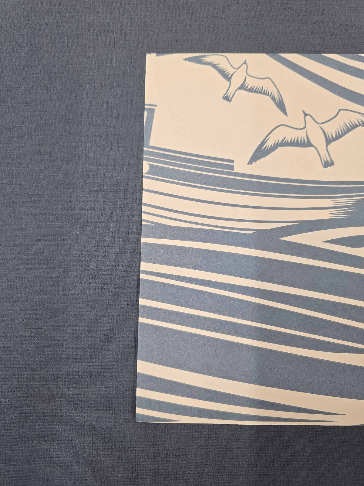 Whitby Boat Wallpaper - Denim
