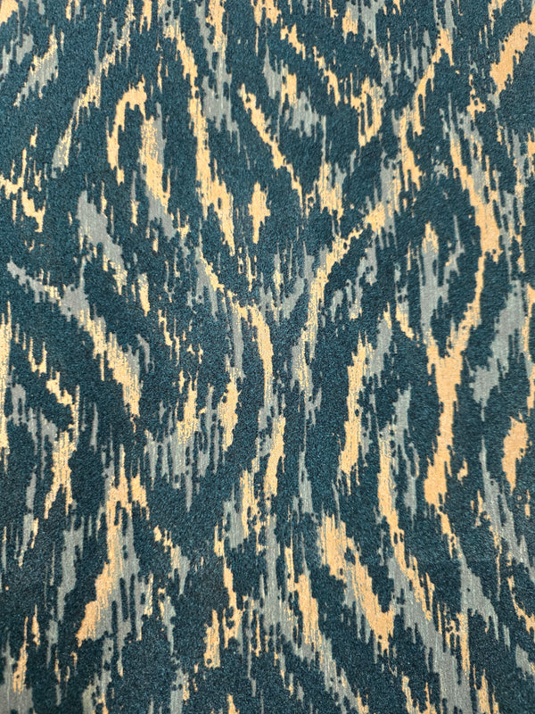 Sample – Ondine Velvet Flock Wallpaper – Teal