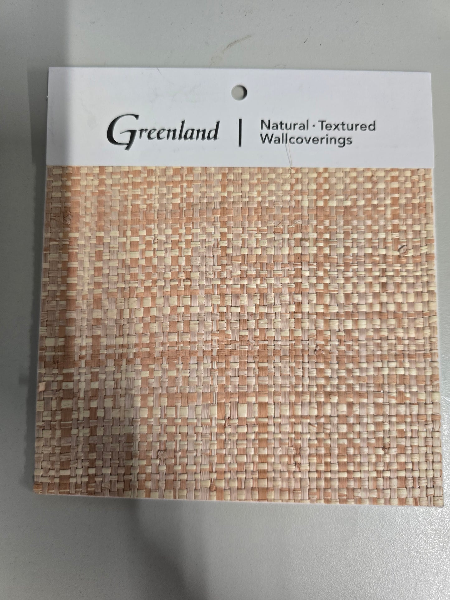 Basket Weave Wallpaper - Soft Orange Coral