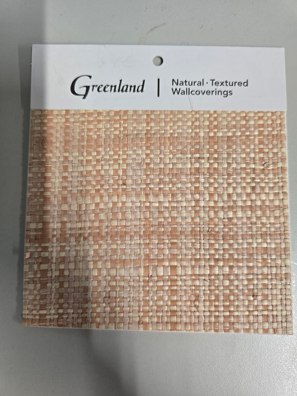 Sample - Basket Weave Wallpaper - Soft Orange Coral