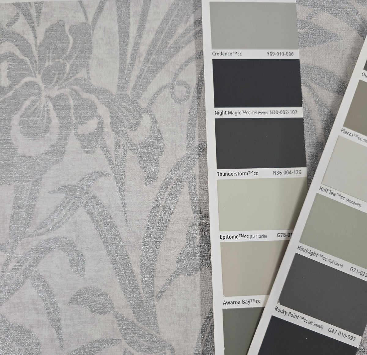 Luxury Floral Damask - Grey/Silver - Wide - 10 Rolls Due October
