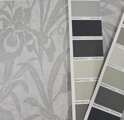 Luxury Floral Damask - Grey/Silver - Wide - 10 Rolls Due October