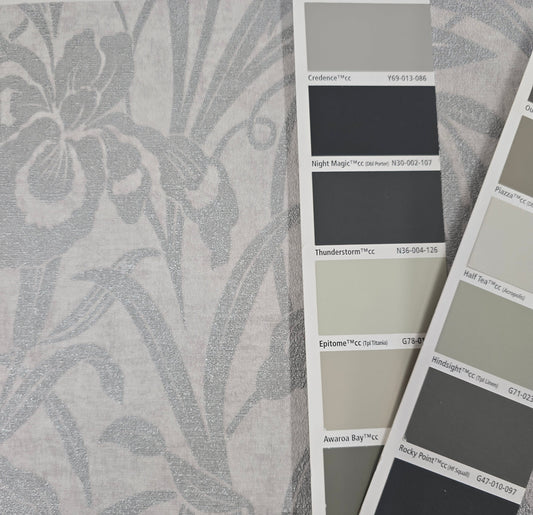 Luxury Floral Damask - Grey/Silver - Wide - 10 Rolls Due October