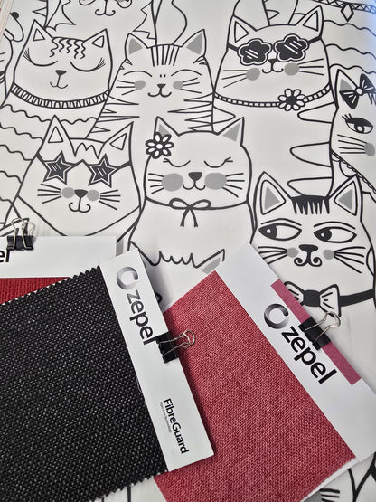 Colour-Me Cats Wallpaper - Black & White