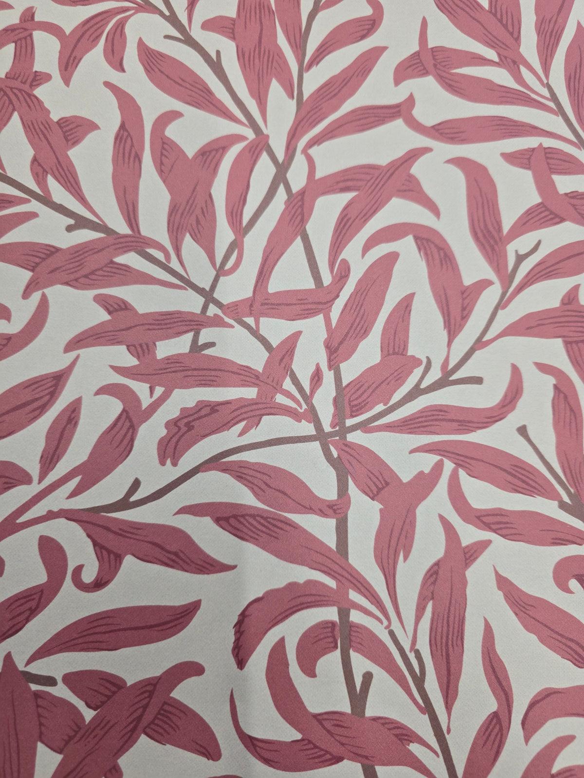 Sample – Willow Leaf Wallpaper – Burnt Red