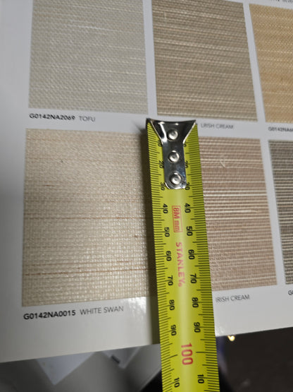 Abaca Natural Fibre WIDE Wallpaper - White Swan