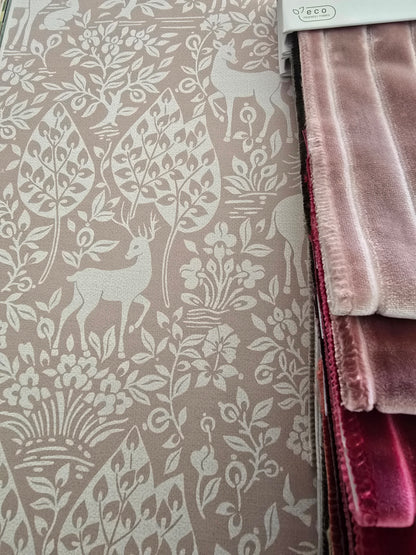 Deer Woods Wallpaper – Pink